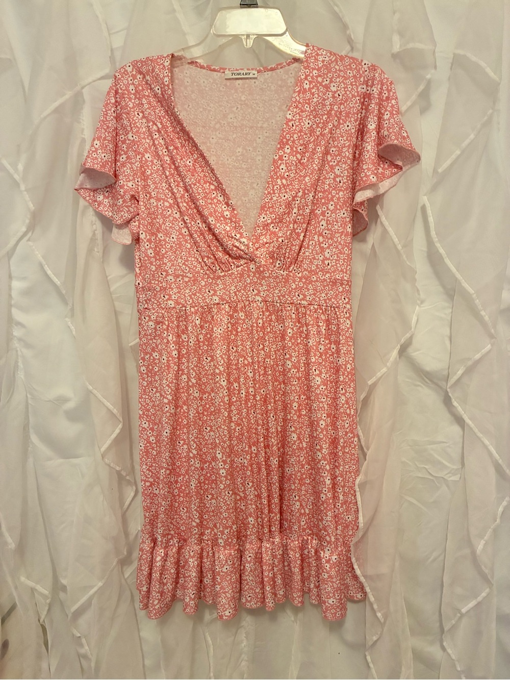 Torrid Pink Floral Ruffle Mini Dress